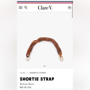 Clare V shortie strap in tortoise resin
